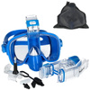 Maska do nurkowania zestaw 2w1 gogle do pływania - L/XL - blue