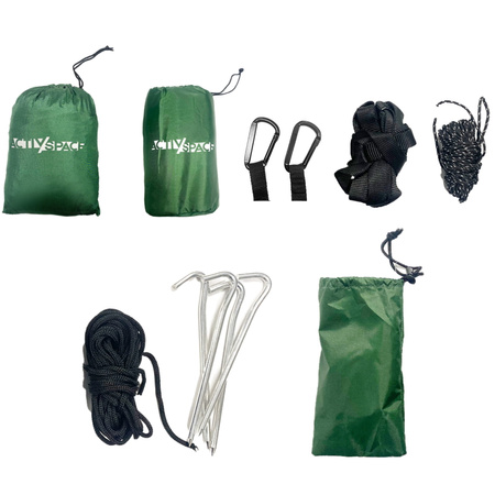 Hamak turystyczny z moskitierą +tarp przenośny - zestaw