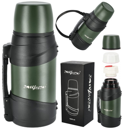 Termos turystyczny próżniowy duży 1300ml - green