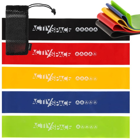 Zestaw 5 gum do ćwiczeń mini band lateksowe fitness + GRATIS