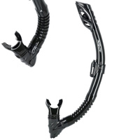 Fajka rurka pływacka do nurkowania snorkelingu z zaworem - black