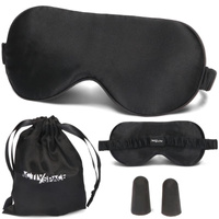 Jedwabna opaska na oczy wygodna do spania - black