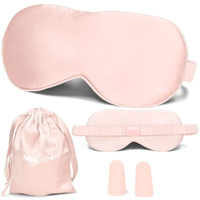 Jedwabna opaska na oczy wygodna do spania - pink
