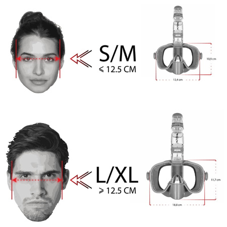 Maska do nurkowania zestaw 2w1 gogle do pływania - L/XL - blue