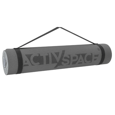 Mata TPE do ćwiczeń fitness jogi karimata - black/grey - 0,6cm