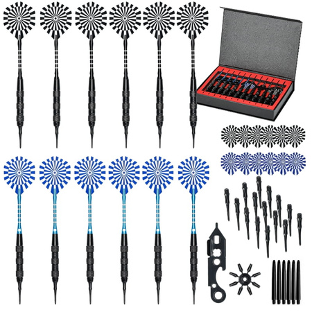 Zestaw 12 rzutek lotki do gry w darta elektronicznego + etui