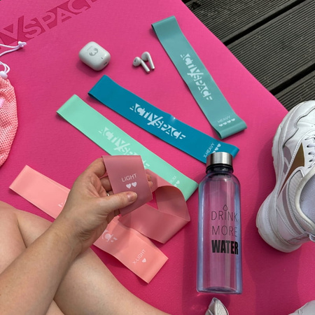 Zestaw 5 gum oporowych do ćwiczeń mini band lateksowe pink + GRATIS
