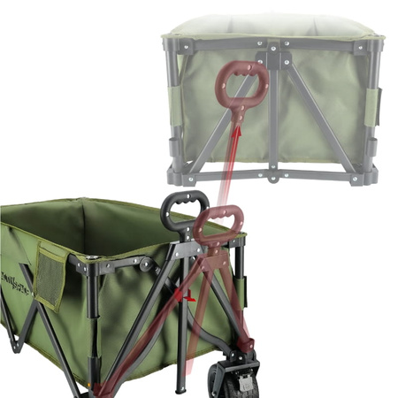 Wózek turystyczny kempingowy plażowy składany premium - army green