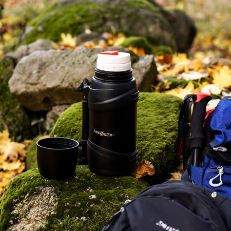 Termos turystyczny próżniowy duży 1300ml - black