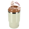 Kubek termiczny ze słomką ustnikiem na kawę herbatę szczelny 480ml - beige