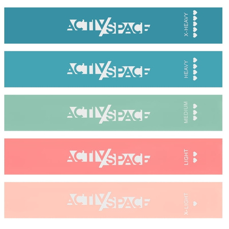 Zestaw 5 gum oporowych do ćwiczeń mini band lateksowe pink + GRATIS