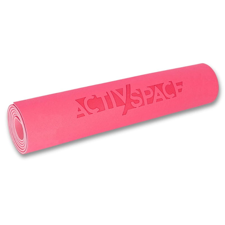 Mata TPE do ćwiczeń fitness jogi karimata - pink/rose - 0,6cm