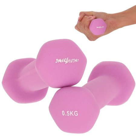 HANTELKI 2x0,5kg do ćwiczeń - ciężarki neoprenowe