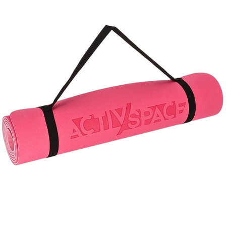 Mata TPE do ćwiczeń fitness jogi karimata - pink/rose - 0,6cm