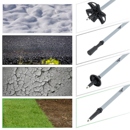 Kijki trekkingowe regulowane grey - Składane K06