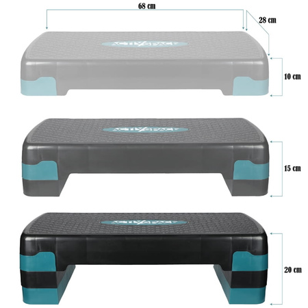 Stepper do ćwiczeń fitness aerobiku 3 stopnie - modułowy