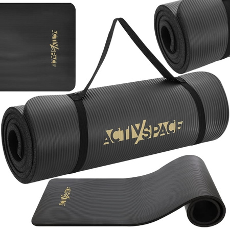 Gruba mata do ćwiczeń NBR 1,5 cm - czarna