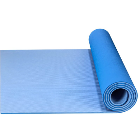Mata TPE do ćwiczeń fitness jogi karimata - blue - 0,6cm
