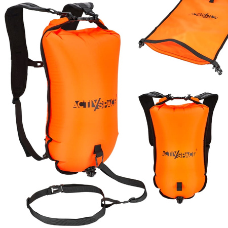 Bojka asekuracyjna dmuchana 3w1 sucha kieszeń + plecak