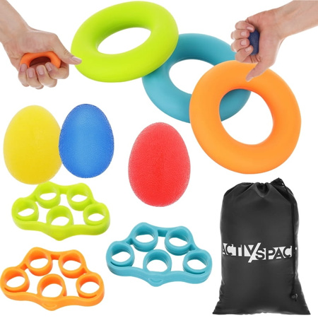 Zestaw 9 gum do ćwiczeń palców nadgarstka - Trener dłoni