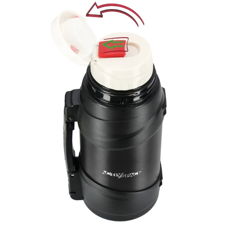 Termos turystyczny próżniowy duży 1300ml - black