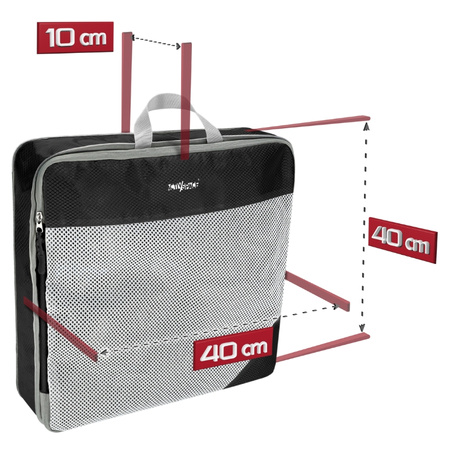 Organizer podróżny kompresyjny do walizki na ubrania zestaw 6 szt - Black