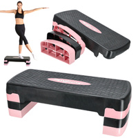 Stepper do ćwiczeń fitness aerobiku 3 stopnie - modułowy - pink