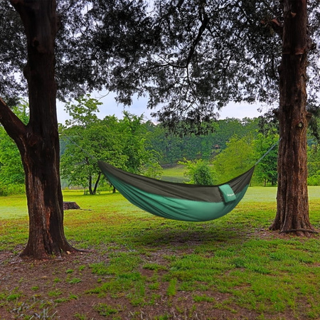 Hamak turystyczny przenośny ultralekki - zestaw