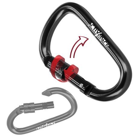 Karabińczyk z blokadą karabinek szekla – black K02