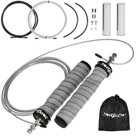 Skakanka bokserska regulowana z łożyskami i obciążeniem - szara S02