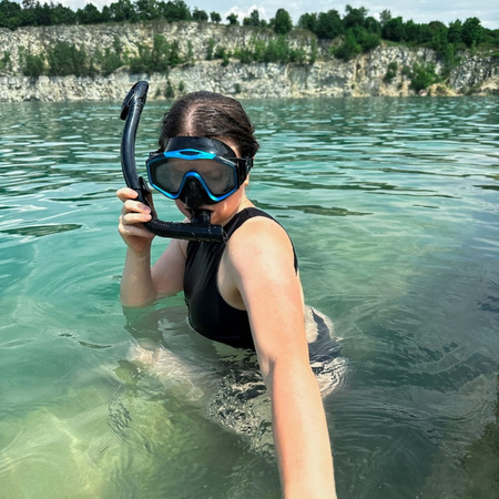 Maska i fajka do nurkowania zestaw do snorkelingu – blue - MF01