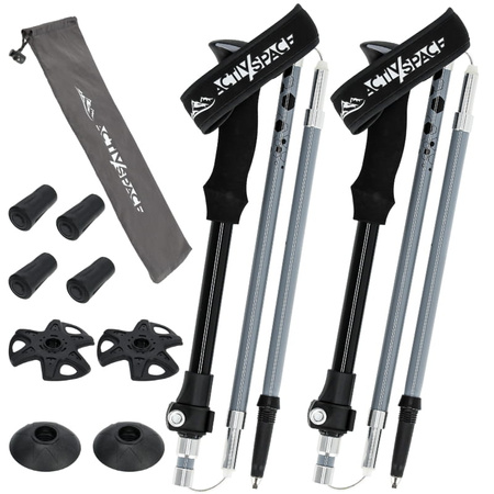 Kijki trekkingowe regulowane grey - Składane K06