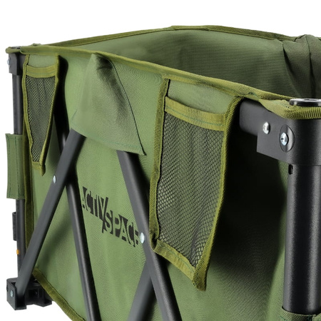 Wózek turystyczny kempingowy plażowy składany premium - army green