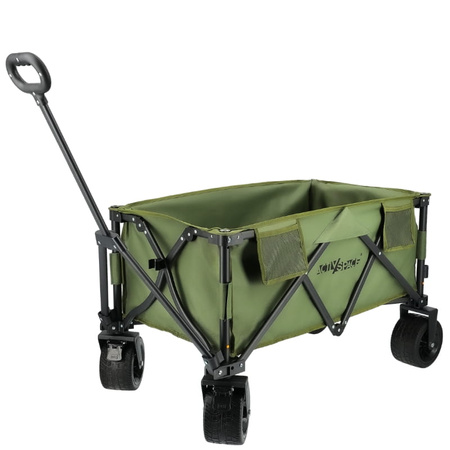 Wózek turystyczny kempingowy plażowy składany premium - army green