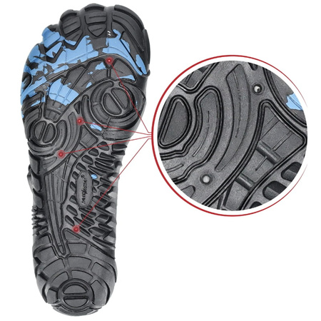 Buty do wody pływania wodne na jeżowce plaże sportowe - black-blue B05