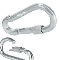 Karabińczyk stalowy z blokadą karabinek szekla 8cm – silver K05