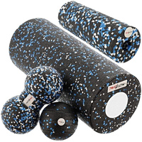 Zestaw do masażu 5w1 Crossfit wałek piłka roller EPP - blue