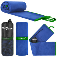 Ręcznik szybkoschnący z mikrofibry 180x90cm duży - blue + green