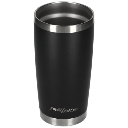 Duży kubek termiczny stalowy 600ml - black