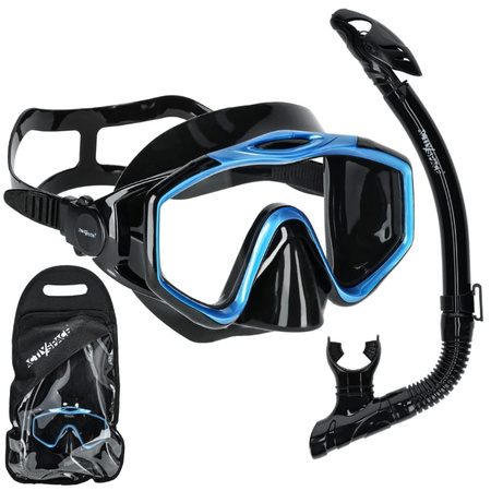 Maska i fajka do nurkowania zestaw do snorkelingu – blue - MF01