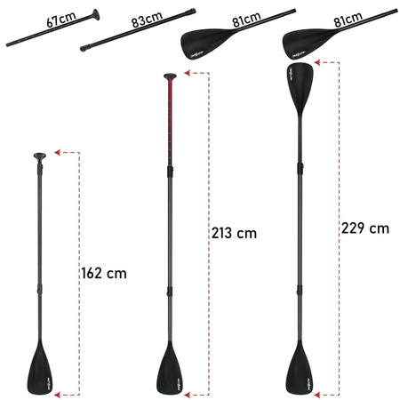 Zestaw wiosło i siedzisko kajakowe do deski SUP