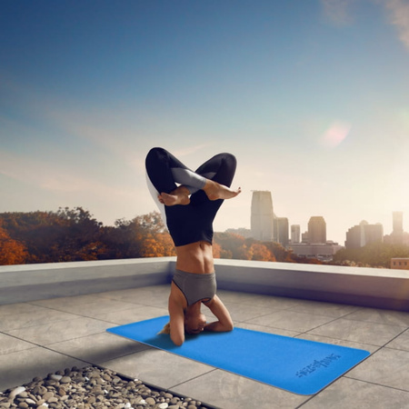 Mata TPE do ćwiczeń fitness jogi karimata - blue - 0,6cm