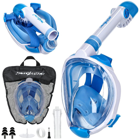 Maska do nurkowania dla dzieci pełnotwarzowa nie paruje - blue