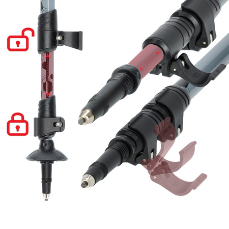 Kijki trekkingowe regulowane grey - Standard K01