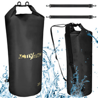 Worek wodoodporny plecak żeglarski wodoszczelny 20l - black