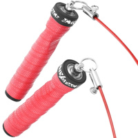 Skakanka bokserska pro crossfit z łożyskami - czerwona