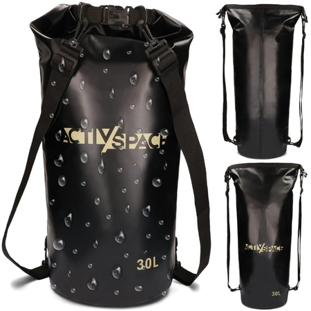 Worek wodoodporny plecak żeglarski wodoszczelny 30l - black