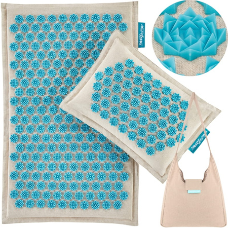 Kokosowa ECO Mata do akupresury - zestaw TURKUSOWY