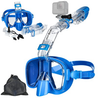 Maska do nurkowania zestaw 2w1 gogle do pływania - L/XL - blue