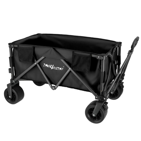 Wózek turystyczny kempingowy plażowy składany premium - black